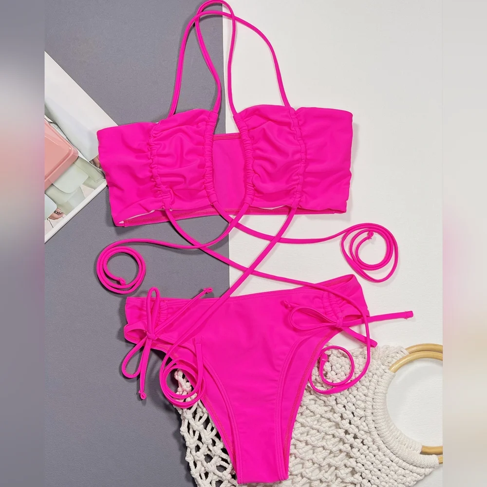 Malibu Hot Pink Bikini Set - Picture 2 of 5